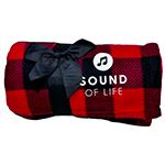 2025 Red & Black Plaid Fleece Blanket with Sound of Life logo