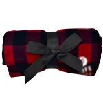  2025 Red & Black Plaid Fleece Blanket with Life 97.9 logo